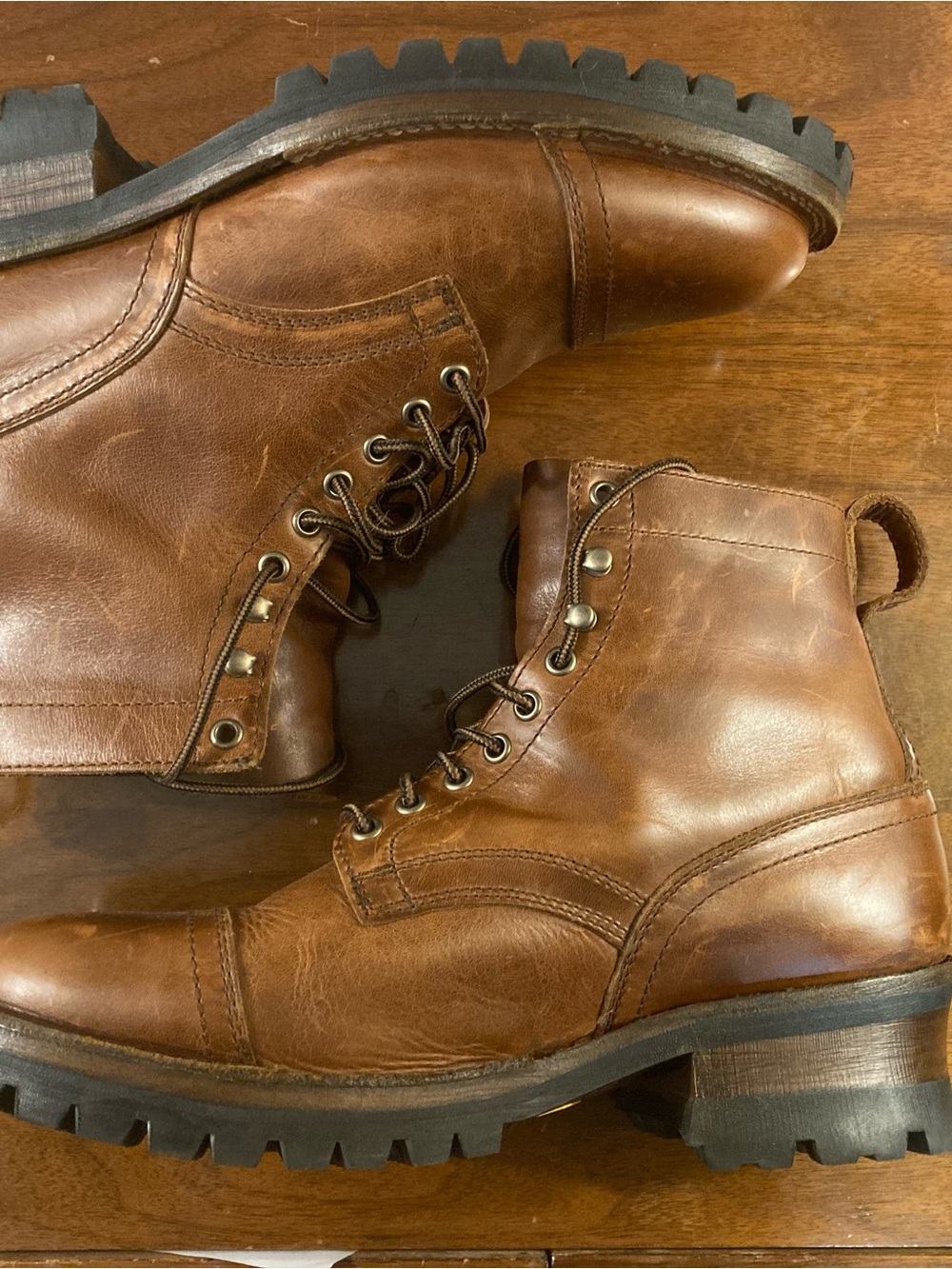 Thursday Boot Company Men's whiskey Brown Lace-Up Leather Boots